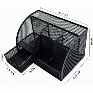 Wholesale Factory Price Modern Vertical <b>Grid</b> 7 Compartment <b>Metal</b> Mesh Desk Organizer Storage Organizer - Product Image 2