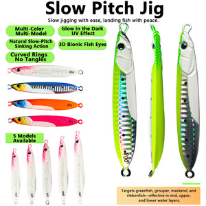 Señuelo de pesca lenta de 80g con efecto UV que brilla en la oscuridad, ojos biónicos para pesca en el mar de macarela, pargo y pez verde - Product Image 1