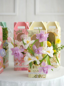 Boîte à fleurs Portable pliable, grand bouquet de roses <span class=keywords><strong>rectangulaire</strong></span>, boîte d'emballage florale de fleuriste, paquet plat <span class=keywords><strong>pas</strong></span> <span class=keywords><strong>cher</strong></span> - Product Image 2
