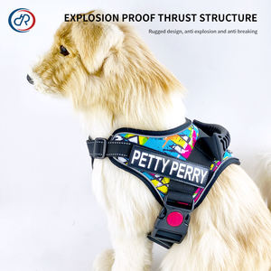 DRH özel ayarlanabilir naylon köpek koşum yansıtıcı Pet taktik koşum eğitim yürüyüş hizmeti köpek yelek koşum - Product Image 4