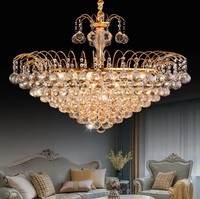 Décoration d'intérieur, lustre circulaire de luxe en cristal pour salle à manger, chambre à coucher, protection des yeux, lustre en cristal K9