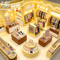 Meuble de Présentation Personnalisable Jaune pour Magasin : Vitrine Murale, Étagère Arquée, Comptoir Îlot pour Bijouterie et Boutique