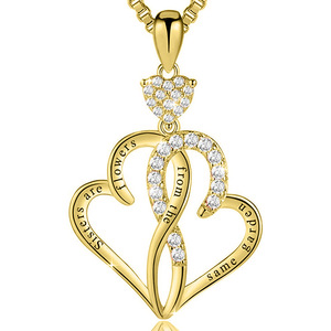 Collar con colgante de doble corazón para mujer, joyería sencilla y moderna, regalo para uso diario - Product Image 1