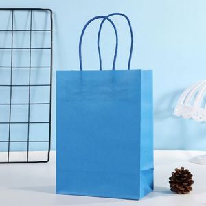 Bolsas de Papel Kraft Azul Cobalto Ecológicas LiHao con Asas Resistentes para Cafeterías y Supermercados, MOQ Bajo - Product Image 2