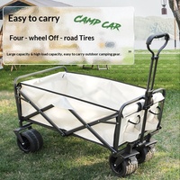 Chariot de camping pliable à quatre roues Taoli pour extérieur, rangement, remorque de camping, chariot de courses domestique, portable