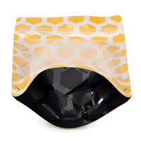 Sachet Doypack transparent à l'avant et à dos métallisé, de qualité alimentaire, avec fermeture éclair, pour l'emballage de snacks, épices, noix, café, thé et aliments pour animaux de compagnie
