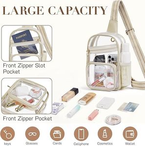 Bolsas <span class=keywords><strong>de</strong></span> PVC transparentes personalizadas para <span class=keywords><strong>eventos</strong></span> <span class=keywords><strong>de</strong></span> estadio, bandolera transparente, riñonera cruzada para conciertos <span class=keywords><strong>deportivos</strong></span> - Product Image 2