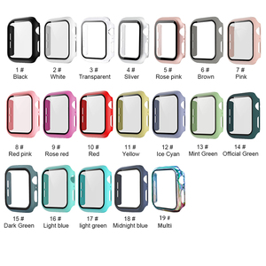 Funda de PC duro con Protector de pantalla de vidrio templado para <span class=keywords><strong>Apple</strong></span> <span class=keywords><strong>Watch</strong></span>, 7, 6, 5, 4, 3 SE, funda de parachoques resistente para iWatch 38/<span class=keywords><strong>40</strong></span>/41mm 44mm - Product Image 6