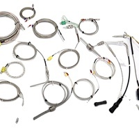 Probe Sensor suhu Oven termokopel kabel ulir M8, 1m 2m 3m 5m K J PT100 tipe 50mm 150mm 100mm 200mm 0-800 derajat