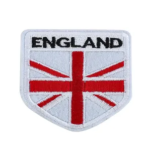 Wholesale custom England national flag embroidery badges iron on patches Sewing Supplies decoration embroidery for bags hat