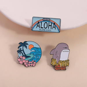 Broche de Moda con Diseño de Dibujos Animados de Hawái, Insignia de Aleación para Viajes de Verano a la Playa, Pin de Esmalte <span class=keywords><strong>Aloha</strong></span> para <span class=keywords><strong>Surf</strong></span> - Product Image 4