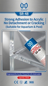 INGADA SR-48 Silicone de construction pour aquariums et piscines, mastic imperméable, faible pollution, faible odeur, résistant aux COV, résistant au vieillissement, étanche à l'eau - Product Image 3