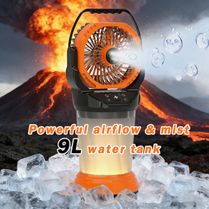 Ventilateur portable à brume fraîche, grand réservoir d'eau, oscillation multi-angles, rechargeable, LED - Product Image 4