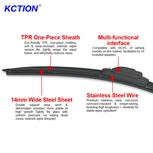 Kction Nouveauté Pièces automobiles Essuie-glace multi-revêtement plat Plus durable Silencieux Sans armature Hydrophobe Lame d'essuie-glace en silicone - Product Image 2