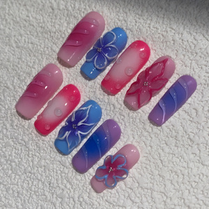 <span class=keywords><strong>Uñas</strong></span> postizas de lujo <span class=keywords><strong>con</strong></span> pedrería, estilo ataúd, al por mayor, personalizadas, de longitud media, <span class=keywords><strong>con</strong></span> diseño de corazón y perlas, estilo francés, para manicura, acrílicas, adhesivas - Product Image 2