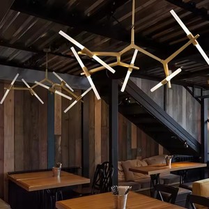 หนึ่งหลอดแก้วสำหรับอุตสาหกรรมโคมไฟแขวนเพดานสปัตนิกสไตล์ลอฟท์ย้อนยุคสร้างสรรค์ต้นไม้โคมไฟระย้า LED โคมไฟแขวน - Product Image 4