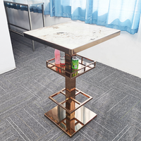 Table à gâteau en acier inoxydable de luxe moderne SShape, dorée, pour la décoration de mariage, de banquet et de fête