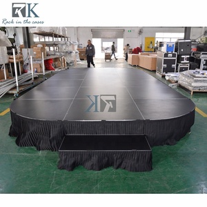 Plataforma de Escenario Plegable para Bodas de 4x4 pies, Plataforma Elevada Negra, Podio de Aluminio para Exteriores - Product Image 6