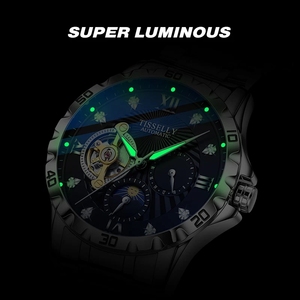 Tisselly Nieuwste Hot Sale Heren Mechanische Horloge Luxe Roestvrij Staal Automatische Polshorloges Hoge Kwaliteit Functie Horloges Man - Product Image 3