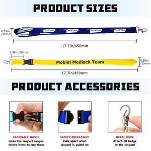 Lanière pour carte d'identité, promotion, cadeau d'entreprise, souvenir, logo personnalisé, lanière porte-clés en polyester - Product Image 5