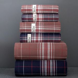 Jingjing Plaid Gauze Terry Towel 35x74cm Pure Cotton Absorbent Household Face Towel - Product Image 2