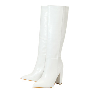 Botas Longas 2024 para Mulheres com Salto, Botas de Moda em Couro PU de Alta Qualidade, Botas Oversize para Mulheres até o Joelho - Product Image 4