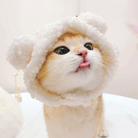 Costume de chat en gros avec chapeau, vêtements pour animaux de compagnie en coton et fausse fourrure, pull avec chapeau pour chat