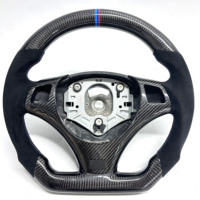 Volant en fibre de carbone forgé pour BMW E90 E92 E93 E60 M3, design de style racing à fond plat chauffant