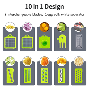 Picador de Verduras Profesional Multifuncional 10 en 1, Cortador de Alimentos, Rebanador de Verduras, Cortador de Cebollas, Picador de Vegetales - Product Image 3