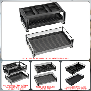 ארון מטבח מודרני TIANYI רב תכליתי עם סל נשלף, מארגן אחסון, מגירת הזזה, נירוסטה - Product Image 5