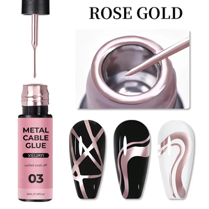 XEIJAYI Super Bright 5ml Gel Polish Français Effet Liner Métallique avec Chrome Rose Gold Argent Miroir <span class=keywords><strong>Vernis</strong></span> Gel UV - Product Image 6