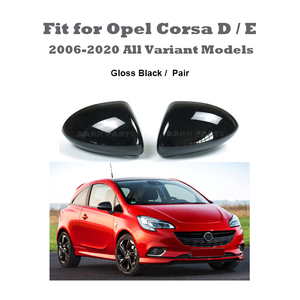Calotte Copri Specchietto Retrovisore Verniciate Nero Lucido per <span class=keywords><strong>Opel</strong></span> <span class=keywords><strong>Corsa</strong></span> D / E <span class=keywords><strong>2006</strong></span>-2020 - Product Image 2