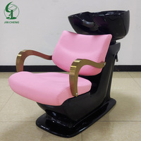 Chaise de massage du cuir chevelu rose Jincheng design original lit de shampoing avec vapeur salon de coiffure spa chaise de blanchisserie