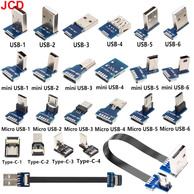 FFC Mini USB-A/Micro USB/Type-C Extension Ribbon Cable 90 FPV Slim Flat Soft Flexible FPC Charge for Handheld Gimbal Monitor