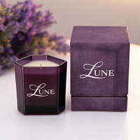 Vases à bougies en gros, directement de l'usine, vases à bougies vides de luxe uniques de 300 ml, couleur violette, pour la fabrication de bougies, avec boîte personnalisée
