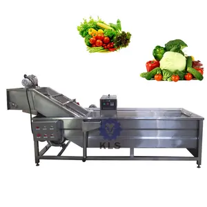 KLS Industrial Automatic Food Processor Fruit Vegetable Bubble Washer Ginger Cassava Washing Machine