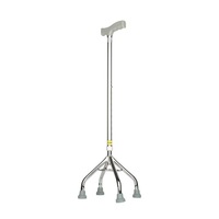 Aide à la marche pour personnes âgées de classe II, béquilles domestiques antidérapantes à quatre pieds, canne en acier inoxydable épaissie, réglable et stable