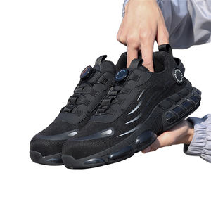 Bottes de travail grises résistantes à l'usure, anti-écrasement, confortables, imperméables, chaussures de sécurité noires souples pour hommes, légères - Product Image 1