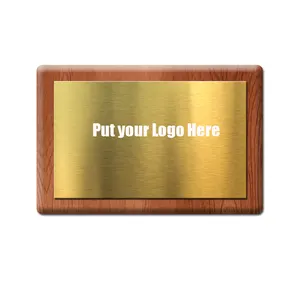 Laser personalizado gravado dupla face escova, verificação na placa de latão de reserva placas de nome de metal latão sinais de etiqueta com logotipo