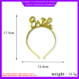 Fascia per capelli in plastica con diamanti a caratteri corsivi, accessorio per capelli per addio al nubilato, matrimonio, festa della sposa, direttamente dalla fabbrica - Product Image 2