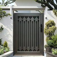 Puertas Batientes Horizontales Modernas de Aluminio, Puerta de Garaje Automática, Entrada Exterior para Casa Residencial y Chalet