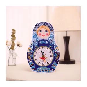 ใหม่นาฬิกางานฝีมือประดับเพชรรูปคริสตัลแบบทำมือ5D เพชรบางส่วนชุดนาฬิการูปตุ๊กตา Matryoshka สำหรับเด็ก