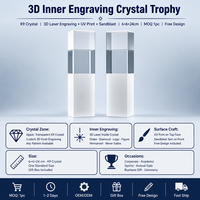 Trofeo de Cristal Personalizado de Alta Gama con Grabado Láser 3D, Foto Grabada en el Interior, Logotipo Grabado Subsuperficial, Regalo al por Mayor