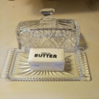 Beurrier en verre cristal avec couvercle, récipient de rangement alimentaire rectangulaire transparent pour comptoir de cuisine