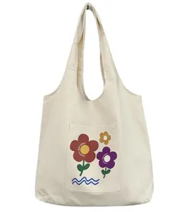 YiLin Canvas cotton shopping tote bags borse pieghevoli riutilizzabili immagini di modelli stampati personalizzati