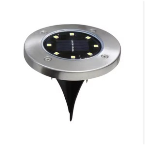 Lampe solaire à disque 8 LED pour jardin extérieur, indice de protection IP65, lampe LED encastrée, projecteur de terrasse, lumière solaire souterraine pour la décoration du jardin - Product Image 1