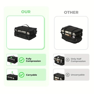 3-Shelf Travel Carry on Foldable Large Capacity Suitcase <b>Bags</b> Portable Collapsible Hanging Shelves Packing Cubes for Home - Product Image 4
