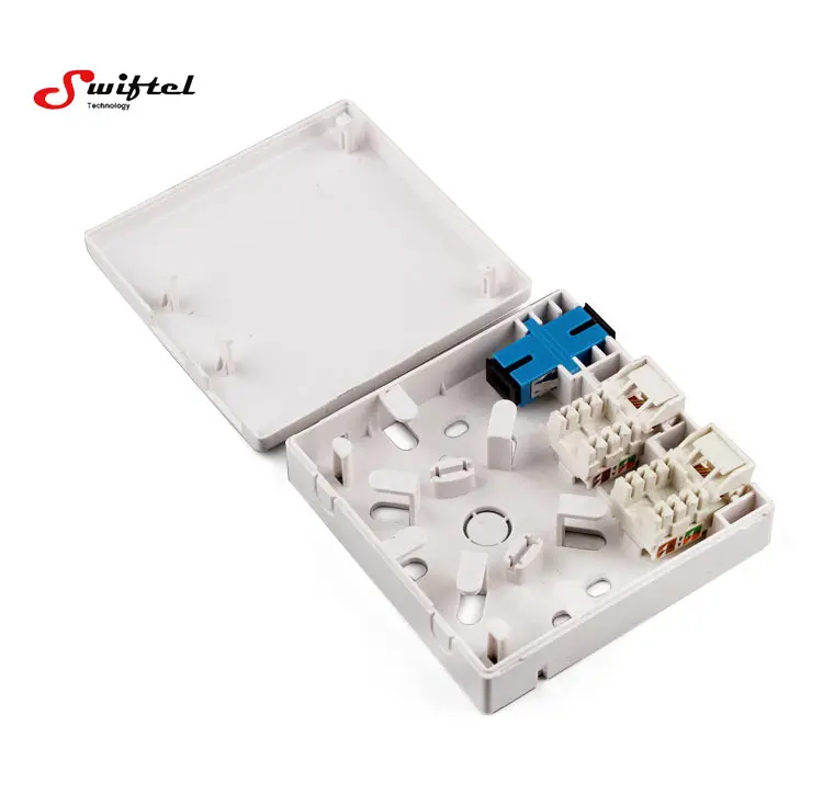 2 RJ45 Và 1 Cổng SC FTTH Fiber Panel Box Bao Vây Hộp Phân Phối Thiết Bị Đầu Cuối Sợi Quang