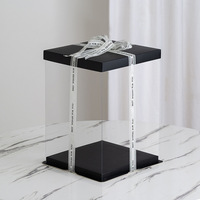 Boîtes de transport de gâteaux en plastique transparent PET avec couvercles Boîtes d'emballage de gâteaux transparentes pour la fête d'anniversaire, de mariage et de festival