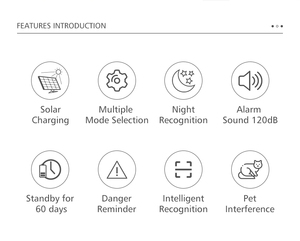 Drahtloses wasserdichtes Tuya WiFi Home Einbrecher <span class=keywords><strong>GSM</strong></span>-Sicherheits alarmsystem Solar-Infrarot-Bewegungs melder im Freien - Product Image 3